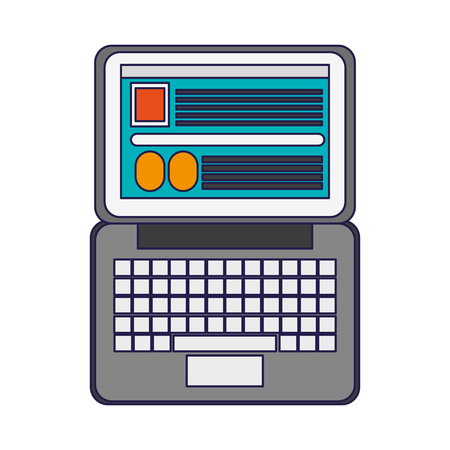 Laptop open with website vector illustration graphic designのイラスト素材
