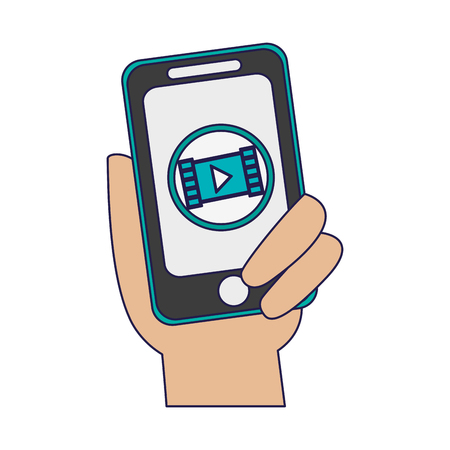 video online from smartphone vector illustration graphic designのイラスト素材
