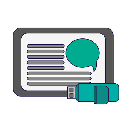 Tablet and usb memory vector illustration graphic designのイラスト素材