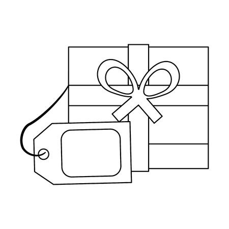 shopping gift box with label tag vector illustration graphic designのイラスト素材