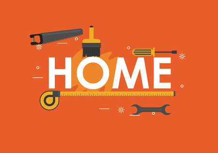 Home and tools banner vector illustration graphic designのイラスト素材