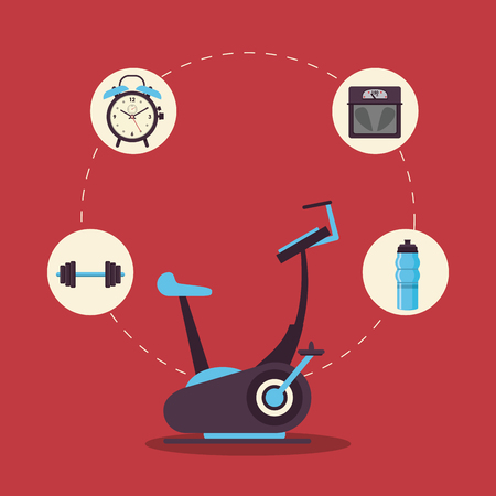 Fitness and healthy lifestyle sport elements concept vector illustration graphic designのイラスト素材