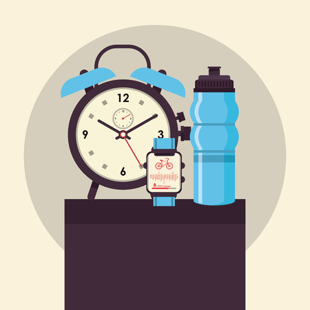 Fitness and healthy lifestyle sport elements concept vector illustration graphic designのイラスト素材