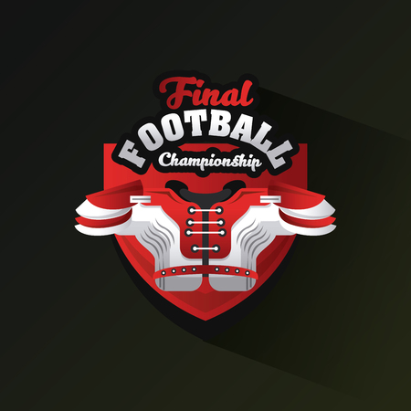 American football final championship with sport equipment vector illustration graphic designのイラスト素材