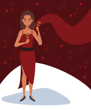 Musician artist playing maracas cartoon vector illustration graphic designのイラスト素材
