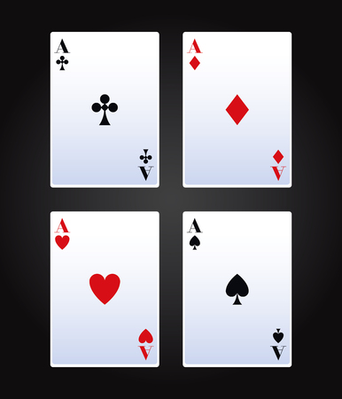 Poker cards game over black background vector illustration graphic designのイラスト素材