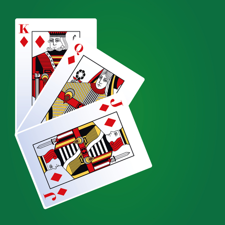 Poker leisure cards over green background vector illustration graphic designのイラスト素材