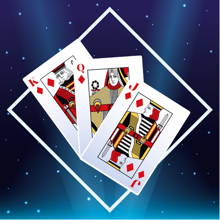Casino cards emblem over blue space background vector illustration graphic design vector illustration graphic designのイラスト素材