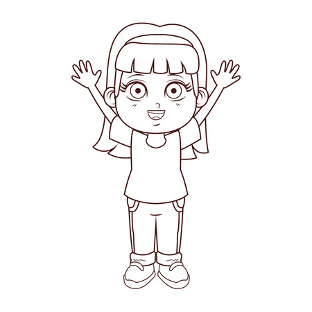 cute girl cartoon vector illustration graphic designのイラスト素材