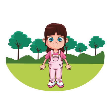 cute girl cartoon vector illustration graphic designのイラスト素材