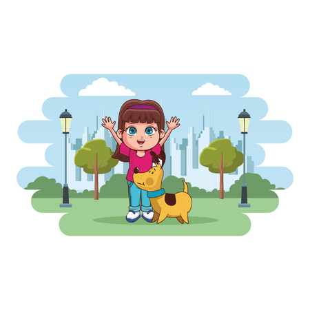 cute girl cartoon vector illustration graphic designのイラスト素材