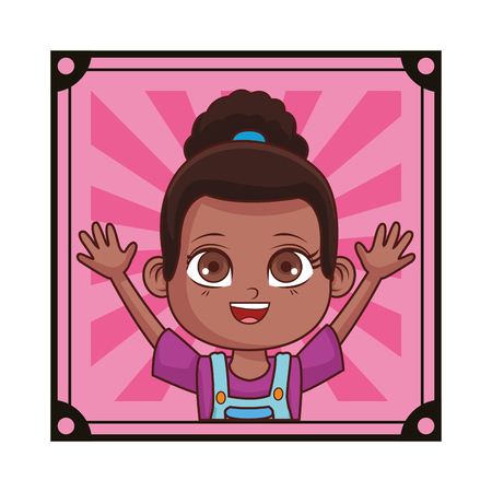 cute girl cartoon vector illustration graphic designのイラスト素材