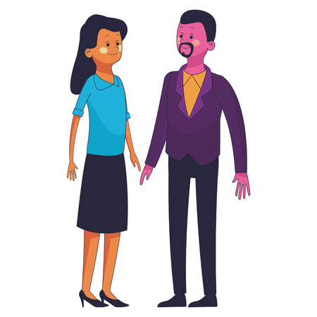 young people couple cartoon vector illustration graphic designのイラスト素材