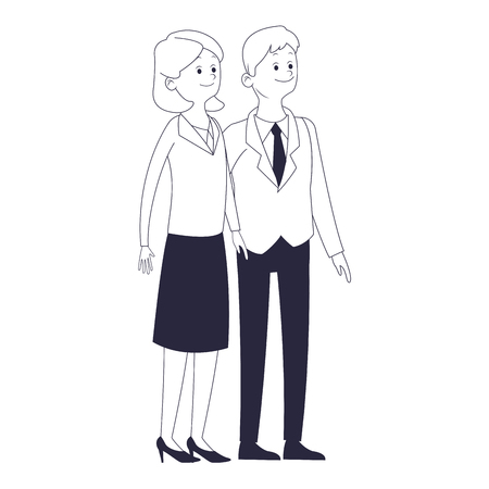 young people couple cartoon vector illustration graphic designのイラスト素材