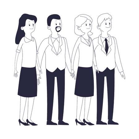 group of friends cartoon vector illustration graphic designのイラスト素材