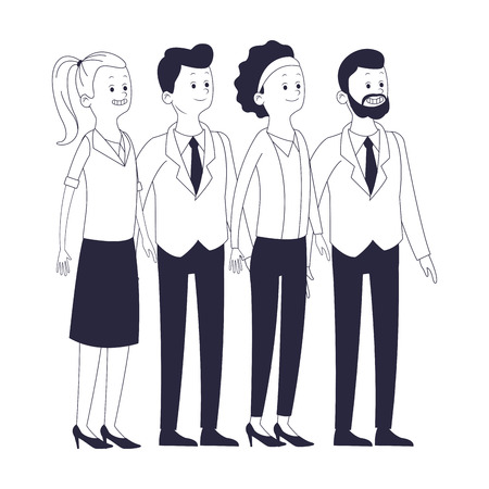 group of friends cartoon vector illustration graphic designのイラスト素材