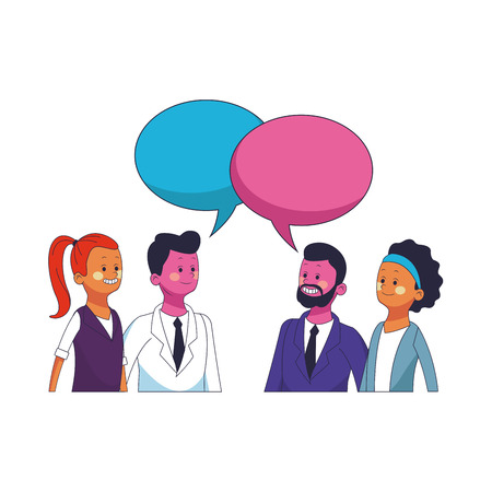group of friends cartoon vector illustration graphic designのイラスト素材