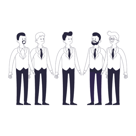 group of friends cartoon vector illustration graphic designのイラスト素材