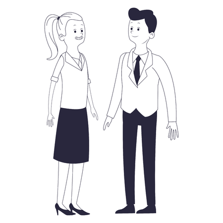 young people couple cartoon vector illustration graphic designのイラスト素材