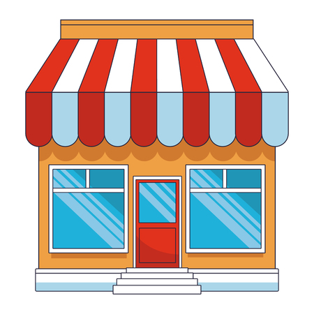 commerce store cartoon vector illustration graphic designのイラスト素材