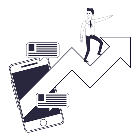 business saving money cartoon vector illustration graphic designのイラスト素材