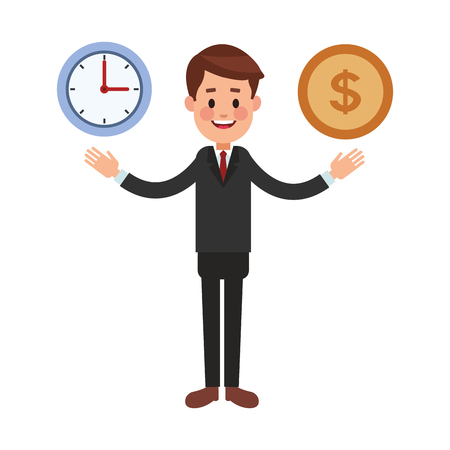 business saving money cartoon vector illustration graphic designのイラスト素材