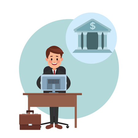 business saving money cartoon vector illustration graphic designのイラスト素材