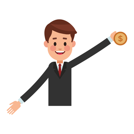 business saving money cartoon vector illustration graphic designのイラスト素材