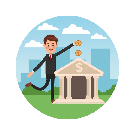 business saving money cartoon vector illustration graphic designのイラスト素材