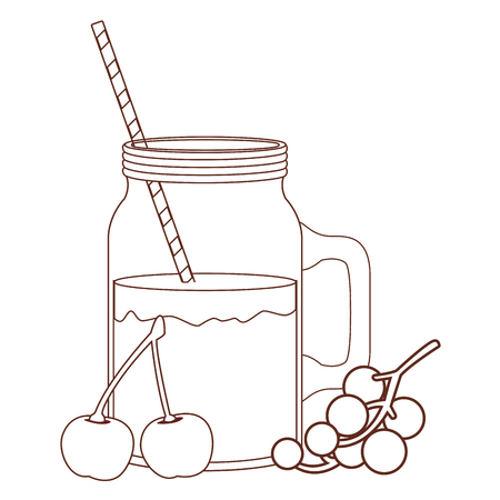 delicious and fresh fruit juice cartoon vector illustration graphic designのイラスト素材