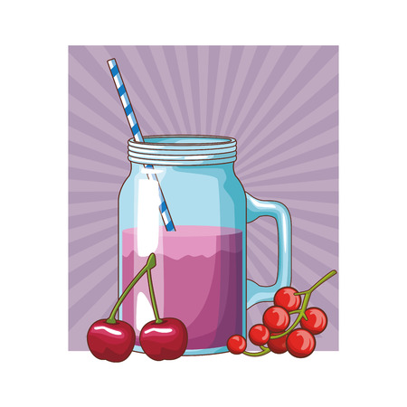 delicious and fresh fruit juice cartoon vector illustration graphic designのイラスト素材