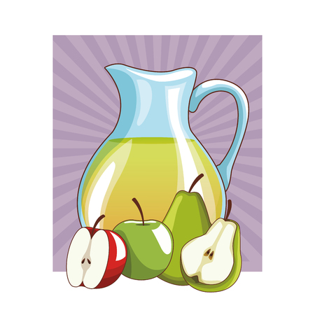 delicious and fresh fruit juice cartoon vector illustration graphic designのイラスト素材