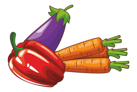 fresh vegetables cartoon vector illustration graphic designのイラスト素材