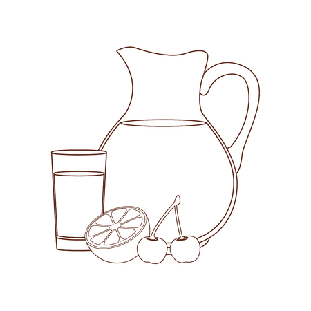 delicious and fresh fruit juice cartoon vector illustration graphic designのイラスト素材