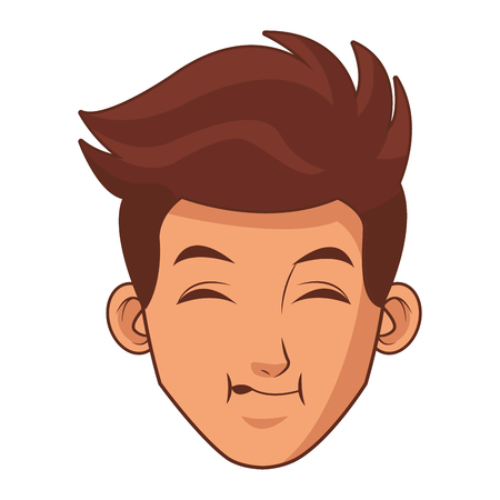 young man face cartoon vector illustration graphic designのイラスト素材