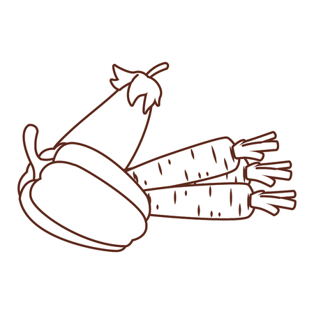 fresh vegetables cartoon vector illustration graphic designのイラスト素材