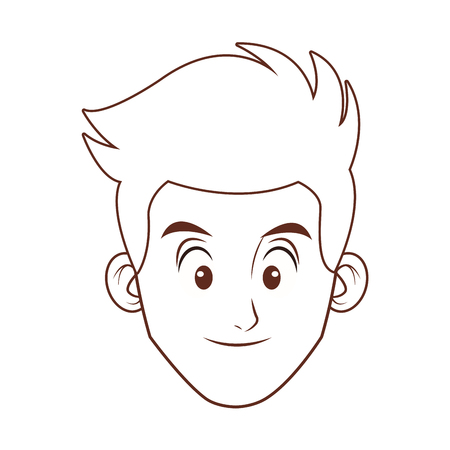 young man face cartoon vector illustration graphic designのイラスト素材