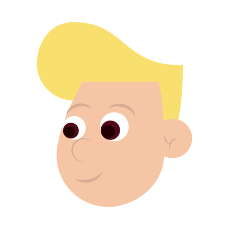 Boy face cartoon isolated vector illustration graphic designのイラスト素材