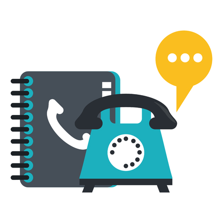 Call center and customer service telephone and address book vector illustration graphic designのイラスト素材