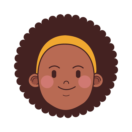 woman afroamerican avatar elegant suit only face vector illustration graphic designのイラスト素材