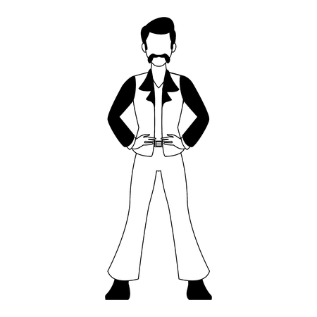 Disco man cartoon vector illustration graphic designのイラスト素材
