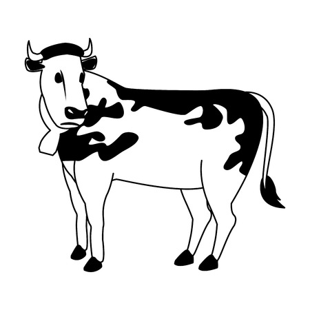Milch cow cartoon vector illustration graphic designのイラスト素材