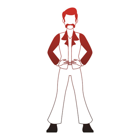 Disco man cartoon vector illustration graphic designのイラスト素材