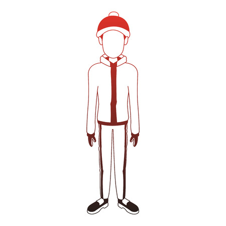Young man with winter clothes vector illustration graphic designのイラスト素材