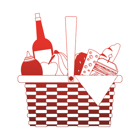 Full picnic basket vector illustration graphic designのイラスト素材