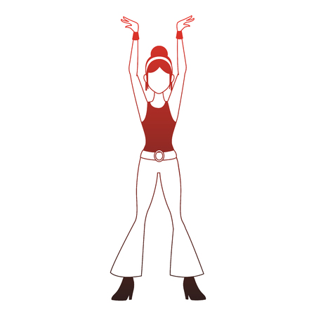 Disco woman cartoon vector illustration graphic designのイラスト素材