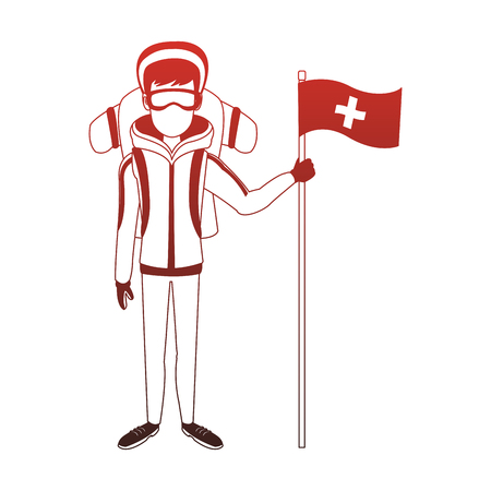 Alpinist man cartoon vector illustration graphic designのイラスト素材