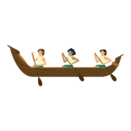 People rowing on boat vector illustration graphic designのイラスト素材