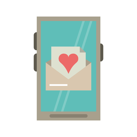 Love letter on samrtphone vector illustration graphic designのイラスト素材