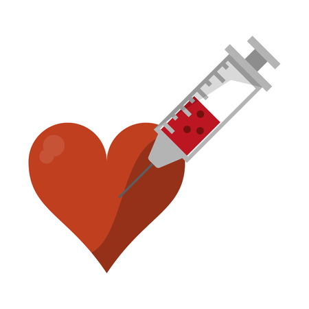 Medical and healthcare heart and needle vector illustration graphic designのイラスト素材